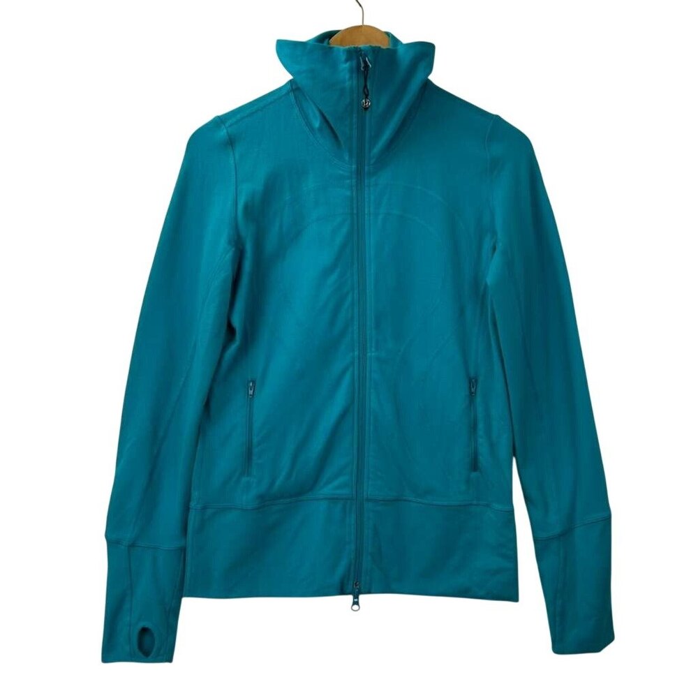 Lululemon Women's Size 6 Nice Asana Jacket Brushed Surge Teal Turquoise